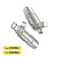 MOVESPEED 520MB/s USB 3.2 Solid State Flash Drive,YV Series,High Speed Type C USB Drive USB Gen 2 Thumb Drive，for PS5,iphon...