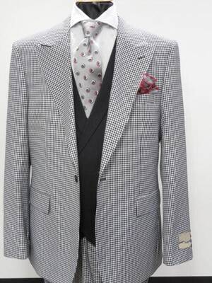 Mens 1930s Suits - White and Black Houndstooth Suit