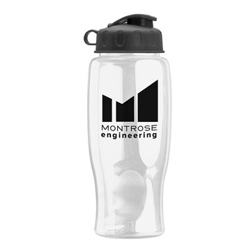 200 Promotional Poly-pure - 27 oz Transparent Bottle with Flip lid ...