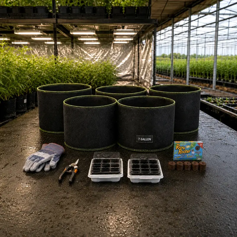 7-Gallon Pots and Growing Support Items
