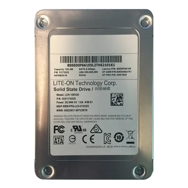 00KT020 Lenovo 128GB Multi-Level Cell SATA 6Gb/s 2.5-Inch Solid State Drive