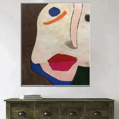 Modern pop art contemporary Face Painting Original Abstract Paintings Large Abstract Figurative Painting On Canvas Fashion Wa...
