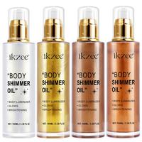 Body Shimmer Oil, 1 Box Refreshing and Non-greasy Body Glitter Oil with Glow, Easy To Apply, Suitable for Face and Body Flash...