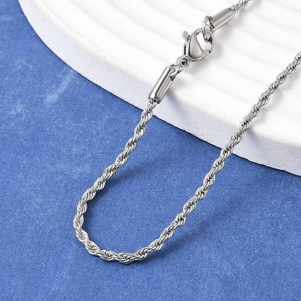 Tarnish Resistant 304 Stainless Steel Rope Chain Necklaces