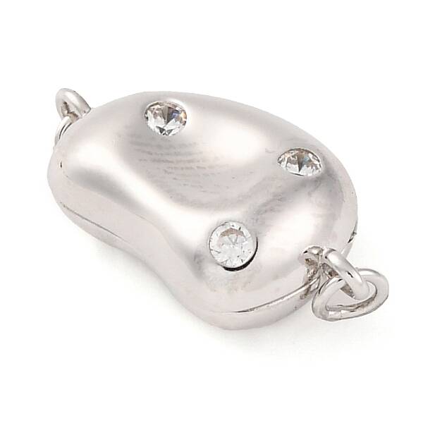 925 Sterling Silver Micro Pave Clear Cubic Zirconia Magnetic Clasps