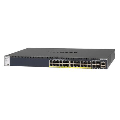 Netgear GSM4328PB-100NES | M4300-28G-PoE+ 24 x RJ-45 Ports PoE+ 1000Base-T + 2 x SFP+ Copper Ports + 2 x SFP+ Ports Layer 3 M...