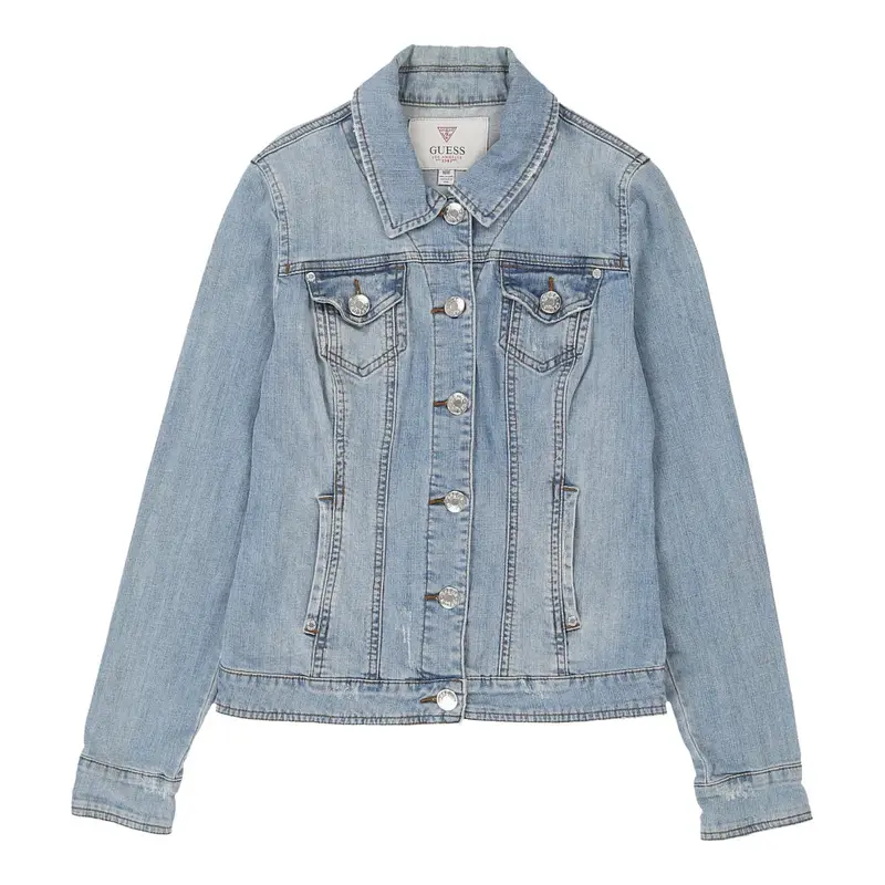 Guess Denim Jacket - Medium Blue Cotton | Size: medium