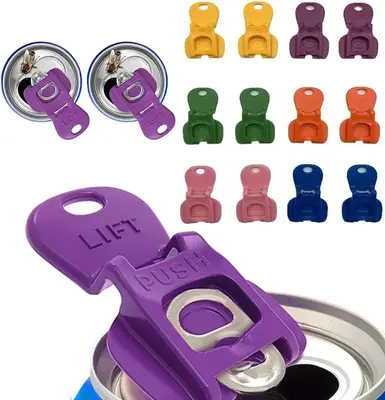 12PACK-Easy Tab Opener, Colorful Drink Can Protector Cap for Soda, Beer, Coke Shields From Bugs, Bees, Dust at the Party, BBQ...