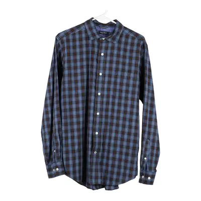 Nautica Checked Shirt - Medium Blue Cotton