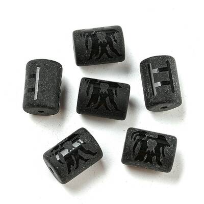 20Pcs Frosted Glass Beads
