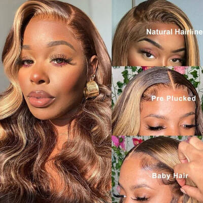 [Flash Deal] Highlight Mix Color Body Wave 5x5 13x4 13x6 Lace Wigs Pre-plucked