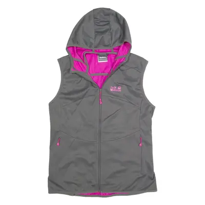 JACK WOLFSKIN Womens Gilet Grey Hooded M