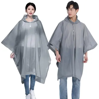 Rain Ponchos For Adults Men Women (2-5 Pack) Reusable Eva Clear Poncho Coats Waterproof Jackets With Hood