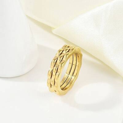 Ion Plating(IP) 304 Stainless Steel Finger Ring for Women