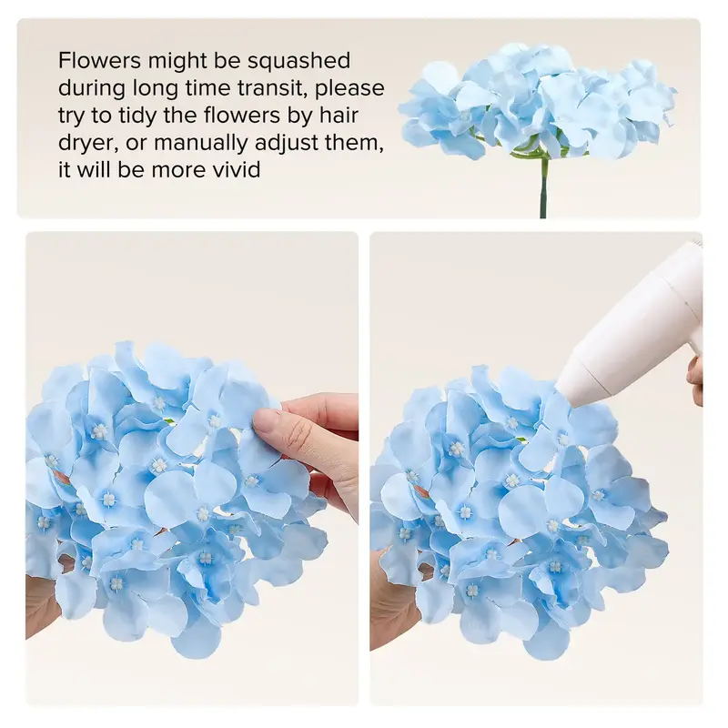 Auihiay26 pcs or 64 pcs Hydrangea Artificial Flowers, Pink Silk Hydrangea Heads with Stems, Hydrangea Flowers for Wedding Cen...