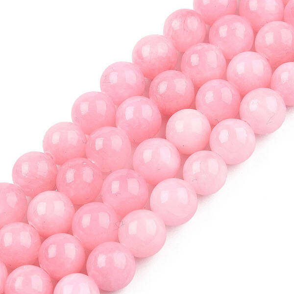 Natural Dyed Yellow Jade Gemstone Bead Strands