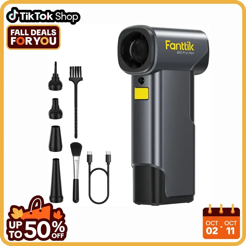 Fanttik B10 Pro Max 7.2V Electric Air Duster, Cordless Duster with 130000 RPM Brushless Motor, 6 Adjustable Levels, 28.8wh Re...