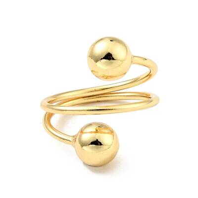 Brass Ball Triple Layer Wrap Ring for Women