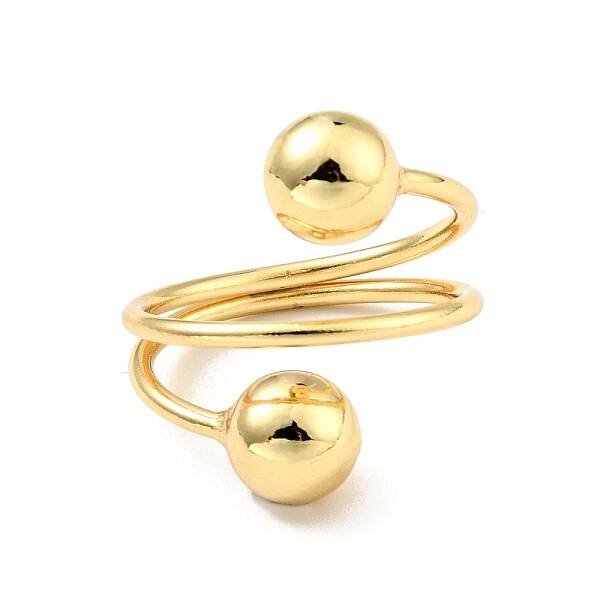 Brass Ball Triple Layer Wrap Ring for Women