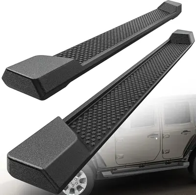 6 inches OE Style Running Boards, Side Steps Compatible for 2018-2025 Jeep Wrangler JL 4-Door Black, Nerf Bars (Excl JK Model...