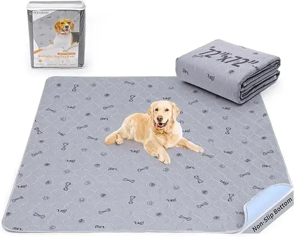 Washable Dog Pee Pad 72x72 Extra Large, Fast Absorbent Puppy Pads, Reusable Dog Training Pads Waterproof,Non-Slip Whelping Pa...
