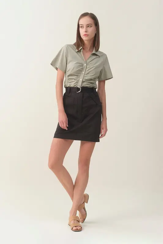 Slim Ruched Shirt - Laurel | Size: XS