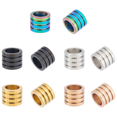15Pcs 5 Colors 304 Stainless Steel Beads