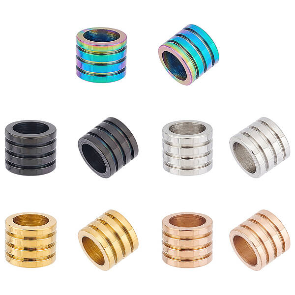 15Pcs 5 Colors 304 Stainless Steel Beads