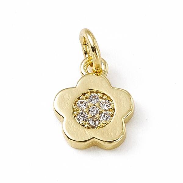 Brass Micro Pave Cubic Zirconia Charms