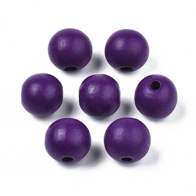Painted Natural Wood Beads