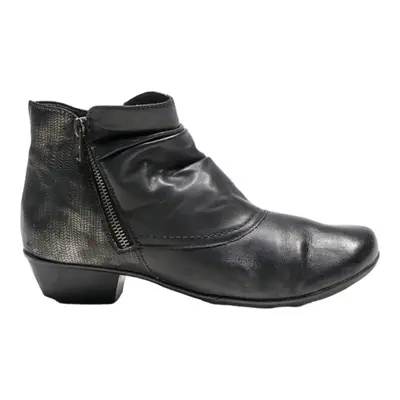 REMONTE Ankle Boots Black Leather Womens UK 6