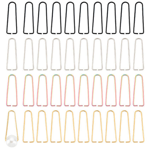 40Pcs 4 Colors Ion Plating(IP) 304 Stainless Steel Triangle Rings
