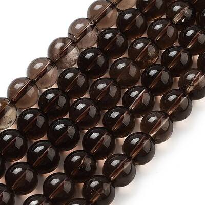 Natural Smoky Quartz Round Beads Strands
