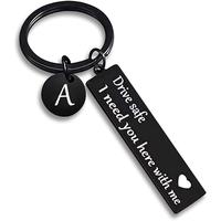 Drive Safe Keychain for Boyfriend,26-Letter Personalized Keychain - Perfect Gift for Birthday,Various Patterns,Father's Day G...