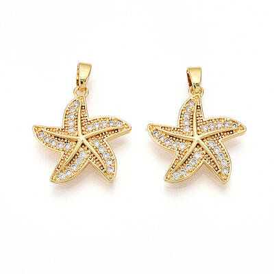 Brass Micro Pave Cubic Zirconia Pendants
