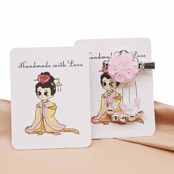 Rectangle Paper Hair Clip Display Cards
