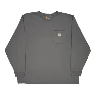 Carhartt Tall Long Sleeve T-Shirt - 2XL Grey Cotton
