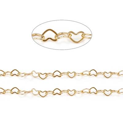 Brass Heart Link Chains