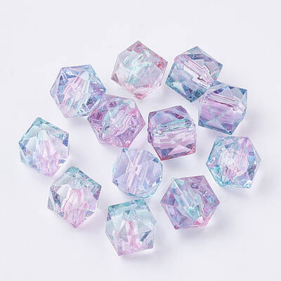 Two Tone Transparent Spray Painted Acrylic Beads