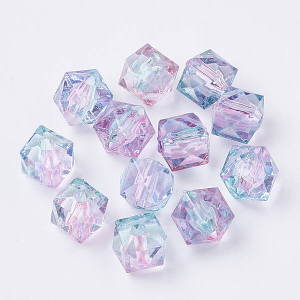 Two Tone Transparent Spray Painted Acrylic Beads