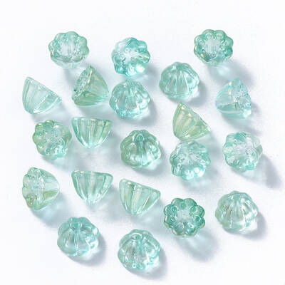 Transparent Spray Painted Glass Beads