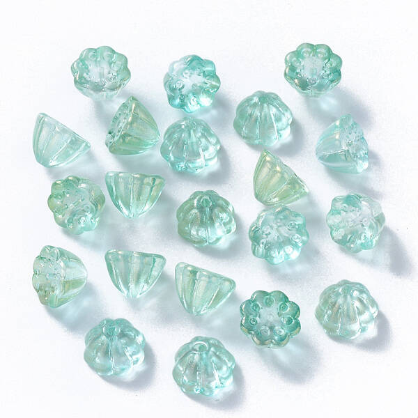 Transparent Spray Painted Glass Beads