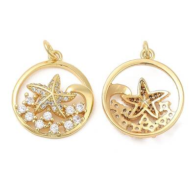 Brass Micro Pave Cubic Zirconia Pendants