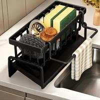 Kitchen Sink Storage Rack, Sink Caddy, Multifunctional Durable Cleaning Tool Organizer Storage Rack, Modern Home Organizer fo...