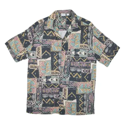 Mens Shirt Blue Crazy Pattern M