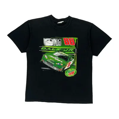 Dale Jr Nascar Graphic T-Shirt - Large Black Cotton