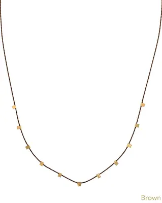 Hilo Necklace | Metal Color: Gold | Color: Brown