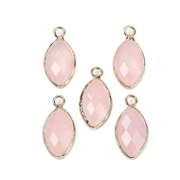Natural Rose Quartz Faceted Pendants