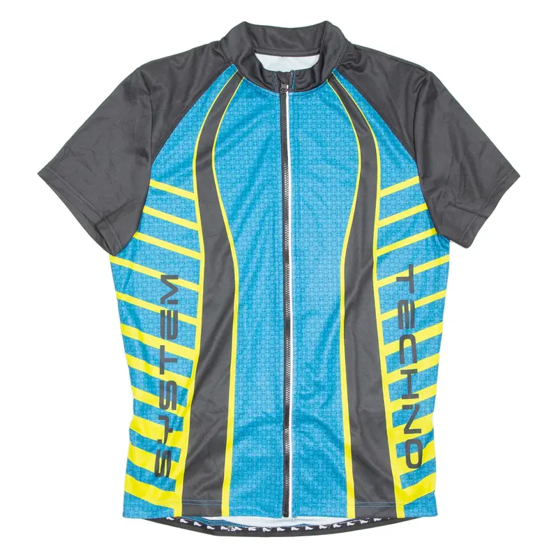Cycling Mens Jersey Blue Full Zip L