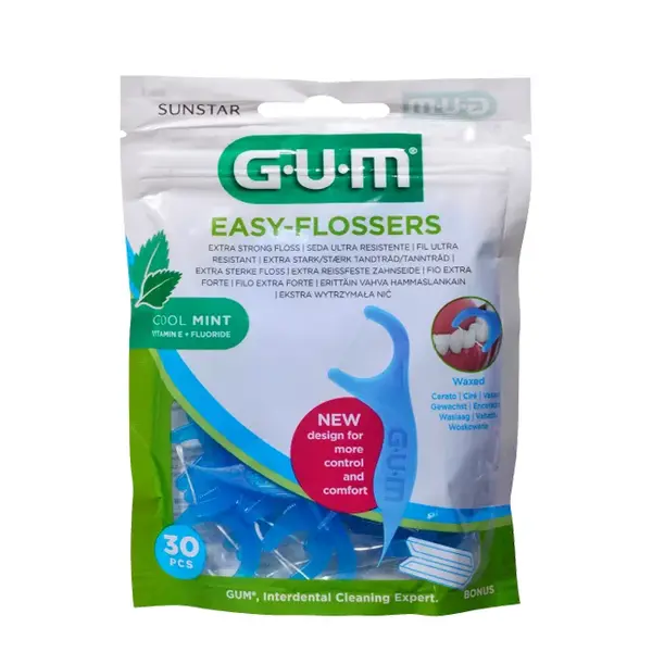 Gum Sunstar Easy Flossers Cool Mint Vit-E Fluor 30 unità
